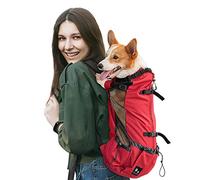 Galatée Mochila para Transporte De Perros, Mochila para Perros Ajustable Portátil, Mochila para Transporte De Mascotas Ventilada, Mochila para Mascotas para Caminar Escalada Al Aire Libre(L, Rojo)