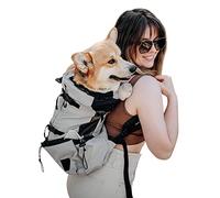 Galatée Mochila para Transporte De Perros, Mochila para Perros Ajustable Portátil, Mochila para Transporte De Mascotas Ventilada, Mochila para Mascotas para Caminar Escalada Al Aire Libre(L, Gris)