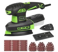 GALAX PRO 250W Lijadora Orbital,2 en 1 6000-12000RPM Lijadora Madera 6 Velocidad Variable,Con 9 Hojas De Papel de Lija,Recogida de Polvo