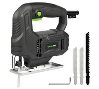 GALAX PRO Sierra de Calar con cable 400W, 3000 RPM, Corte bisel a -45°/+45°, botón de bloqueo, incluye hojas para madera y metal