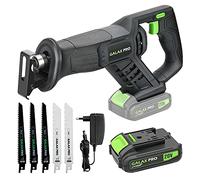 GALAX PRO Sierra Sable Bateria 20V con Cargador,3000 SPM Sierra Sable con 3 hojas de sierra para madera, 2 hojas de sierra para metal, longitud de carrera de 22 mm,Ideal para Cortar Madera y Metal