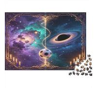 Galaxia Agujero Negro Fútbol Puzzle de 1000 Piezas Papel para Adultos Universo Ciencia Ficción Juego de Puzzle para Familia Decoración Relajación Regalo 52x38cm/1000pcs