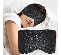 Galaxia con purpurina impresa (no es purpurina real), Antifaz para dormir, ideal para el hogar, viajes y trabajo por turnos. Cubre completamente los ojos y bloquea la luz.
