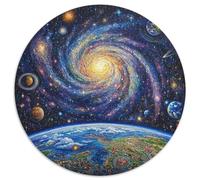 Galaxia cósmica Puzzle Redondo 1000 Piezas animación Rompecabezas Impossible Exclusivo De Amazon para Adultos Y Jóvenes 1000pcs (67.5x67.5cm)