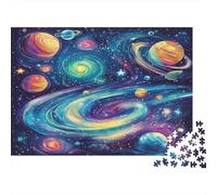 Galaxia cósmica Puzzles Imposible,desafío for Adults Planetas Coloridos Juego Educativo 1000 Piezas Obra De Arte De Juego De para Adultos Y Niños Mayores De 12 Años 1000pcs (75x50cm)
