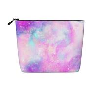 Galaxia Jaspeada Rosa púrpura,Neceser de Maquillaje de imitación Lino, Neceser de Viaje portátil
