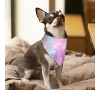 Galaxia Jaspeada Rosa púrpura,Pañuelos de algodón para Perros, Bufandas Ajustables para Mascotas,S