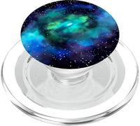 Galaxia Nebulosa Espacio Universo Galaxy Space Azul Verde PopSockets PopGrip para MagSafe