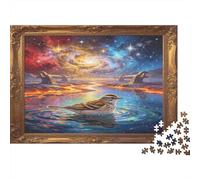 Galaxia Noche Persona Remando Puzzle de 1000 Piezas Papel para Adultos Escena de Cielo Estrellado Puzzle para Toda la Familia Relajante Decorativo Regalo 52x38cm/1000pcs