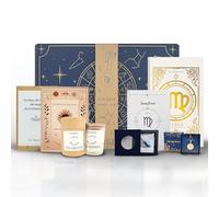 Galaxieregister Juego de Regalo de Signos del Zodiaco de Virgo, Caja de Lujo con Vela perfumada, Diario, Colgante de Piedra Natal, Tarjetas de afirmación y Cadena del Signo del Zodiaco - Mediación
