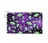 Galaxy Alien - Monedero y monedero divertido para teléfono celular, mini cartera, monedero, llavero pequeño para mujeres y hombres