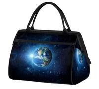 Galaxy and Sun Earth - Bolsa de viaje para mujeres, hombres, niños y niñas, estampado de tierra, bolsas de fin de semana, 24 L, bolsa de cabina para deportes, gimnasio, yoga, color, 24 L, Organizador