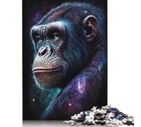 Galaxy Art Monkey Jigsaw 500 piezas rompecabezas de madera rompecabezas juguete juego familiar dificultad desafío rompecabezas 500 piezas (52 x 38 cm)