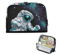 Galaxy Astronaut Space Storage - Estuche grande para lápices con cremallera, estuche para lápices para niñas, estuche para bolígrafos, marcadores, artículos de papelería para niños, organizador
