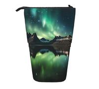 Galaxy Aurora - Estuche para lápices de pie, diseño de luz del norte, bolsa telescópica, bolsa de cosméticos, organizador de papelería para escuela, oficina, viajes