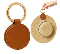 GALAXY BEAUTY Clip redondo de cuero para sombrero para bolso (marrón)