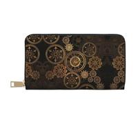 Galaxy - Cartera de piel sintética con cremallera de metal, tarjetero para mujeres modernas y organizadas, Reloj de engranajes del siglo de bronce, Talla única, Classic