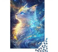 Galaxy Cat Rompecabezas para Adultos Aurora Maine Coon 1000 Piezas Papel Reciclado para Adultos Rompecabezas Juego Educativo Y Desafiante 52x38cm/1000pcs
