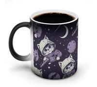 Galaxy Cats Killer - Taza de café de cerámica sensible al calor con asa que cambia de color, regalos divertidos, 325 ml
