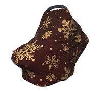 Galaxy Christmas - Funda de lactancia de 360°, cobertura completa de copo de nieve, bufanda elástica para lactancia materna y funda de asiento de coche, apta para la mayoría de cochecitos y cochecitos