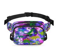 Galaxy Dinosa - Riñonera multifunción para viajes, deportes, correr, estampado de galaxia de estrellas, riñonera, bolsa de cinturón para mujeres, hombres, niñas y niños, color, XL, Organizador de