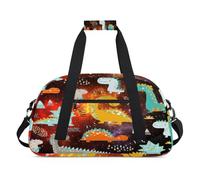 Galaxy Dinosaur - Bolsas de lona para niñas y niños, diseño de galaxia, estrellas de galaxia, bolsa de viaje de fin de semana, bolsa de viaje de 24 L, bolsa de deporte para gimnasio, práctica, color,