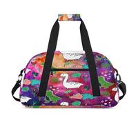 Galaxy Dinosaur - Bolsas de lona para niños y niñas, diseño de nebulosa Galax, bolsa de viaje de fin de semana, 24 L, bolsa de deporte para gimnasio, práctica, color, 24 L, Organizador de bolsas