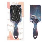 Galaxy Dolphin Ocean Fish - Cepillo de pelo húmedo y seco con cojín de aire, cepillo de pelo desenredante de plástico para niños y adultos, regalo de vuelta a la escuela, mujeres y hombres