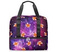 Galaxy Foxs - Bolsa deportiva para mujeres, hombres y niños, Kirls Funny Fox Weekend Overnight Bags Wet Seperated 21 L Tote Bag for Travel Gym Yoga, color, 21L, Organizador de bolsas