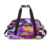 Galaxy Funny Dinosaur - Bolsas de lona para niñas y niños, dinosaurios, bolsa de viaje de fin de semana, 24 L, bolsa de deporte para gimnasio, práctica, color, 24 L, Organizador de bolsas