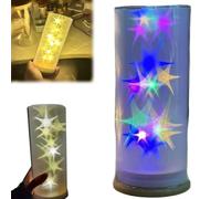 Galaxy Glint Table Lamp Cozy DIY Star Projector Lamp Kit, Finished Soft Warm Glow Night Light, Handmade Star-Shaped Night Light for Bedroom Décor