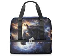 Galaxy Horses - Bolsa deportiva de lona para mujeres, hombres, niños y niñas, 21 L, para fin de semana, para viajes, gimnasio, yoga, color, Big, Organizador de bolsas