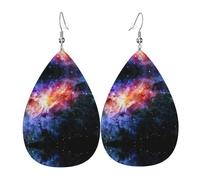 Galaxy In The Universe - Juego de aretes de lágrima de cuero de moda para mujer, regalo de joyería de fiesta de cumpleaños