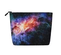 Galaxy in The Universe - Neceser de maquillaje de gran capacidad, de cáñamo falso, portátil, con cremallera, resistente al agua