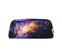 Galaxy in The Universe Printing School - Estuche de piel con cremallera para bolígrafos y bolígrafos, estuche para alumnos, Gold, Talla única, Neceser de maquillaje