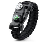 Galaxy - Kit de primeros auxilios para supervivencia, emergencia, trauma, militar, táctico, médico, caza, camping, senderismo, pesca, IFAK, EMT, bolsa (pulsera de supervivencia, negro)