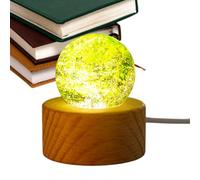 Galaxy Lamp, 3D Sphere, Wooden Base With Soft Color Changing Glow, Soothing Table Lamp, Bedroom Decor Accessory, Nightstand Desk Shelf Lighting For Relaxation And Study