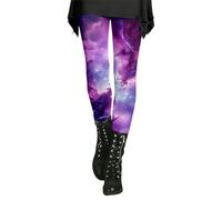 Galaxy Leggings Mujer Pantalones de Yoga Seda Láctea Cómodos Individualidad Pantalones Deportivos Clásicos Térmicos de Secado Rápido Pantalones de Running Fitness Deportivos Suave Leggins Mujer