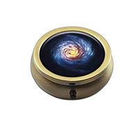 Galaxy Nebula Spiral Custom Round BronzeBox Pocket 2.1" - 3 compartimentosBox/Pastillero Bolsillo