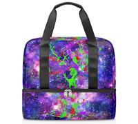 Galaxy Night Sports - Bolsa de lona para mujeres, hombres y niños, Kirls Skull Tree Galaxy Weekend Overnight Bags Wet Seperated 21 L Tote Bag for Travel Gym Yoga, color, 21L, Organizador de bolsas
