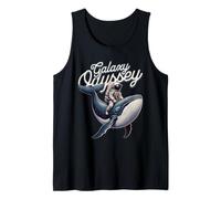 Galaxy Odyssey Astronaut Riding Cosmic Whale Art Camiseta sin Mangas