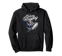 Galaxy Odyssey Astronaut Riding Cosmic Whale Art Sudadera con Capucha