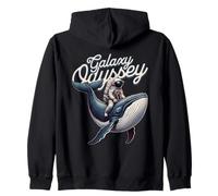 Galaxy Odyssey Astronaut Riding Cosmic Whale Art Sudadera con Capucha