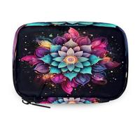 Galaxy - Organizador de pastillas de mandala étnico con cremallera, bolsa de almacenamiento diario de vitaminas, portátil, 8 ranuras, pastillero semanal, soporte para suplementos para el hogar