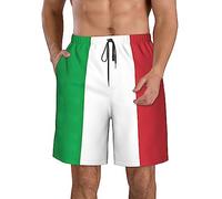 Galaxy - Pantalones cortos de verano para hombre, estilo casual, ajuste clásico, con cordón ajustable, 3 bolsillos, Bandera de Italia, 3XL