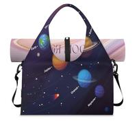 Galaxy Planet Cosmos - Bolsa deportiva de lona para mujeres y hombres, bolsa de fin de semana con compartimento para zapatos, bolsa de hombro para yoga, gimnasio, viajes, color, L, Organizador de
