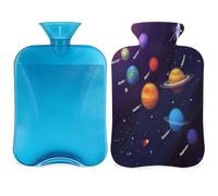 Galaxy Planet Cosmos - Botella de agua caliente con funda, 2 L, bolsa de agua de gran capacidad para noches acogedoras, alivio del dolor, espalda, cuello y hombros