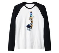 Galaxy Planets Sun Universe Outer Space Science Astronaut Camiseta Manga Raglan