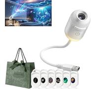 Galaxy Projector Night Light, Plug and Play HDStar Projector, 360° Rotating Starry Sky Projector, HD Smart Dynamic 5d Holographic Night Light Projector, para coche, dormitorio, 6 películas