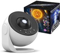 Galaxy Projector Pro, proyector de planetario 13 en 1, luces del norte, luna y sistema solar, rotación de 360°, temporizador de apagado automático y control de velocidad, luz nocturna de techo para